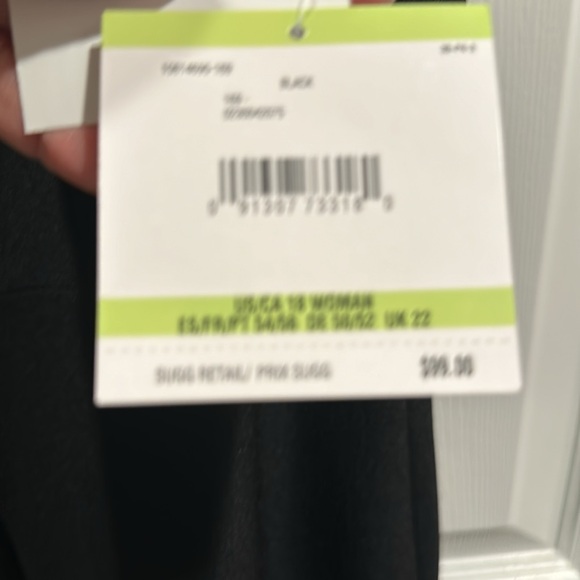 Kasper black column dress. Back zip. Below knee length. - Picture 3 of 3